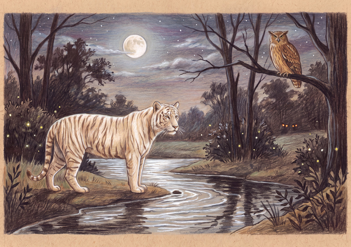White Tiger at Night jigsaw puzzle