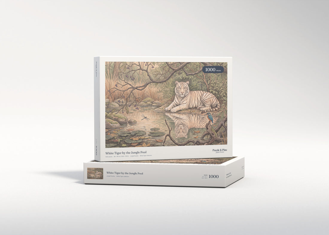 White Tiger by the Jungle Pool jigsaw puzzle - gift box