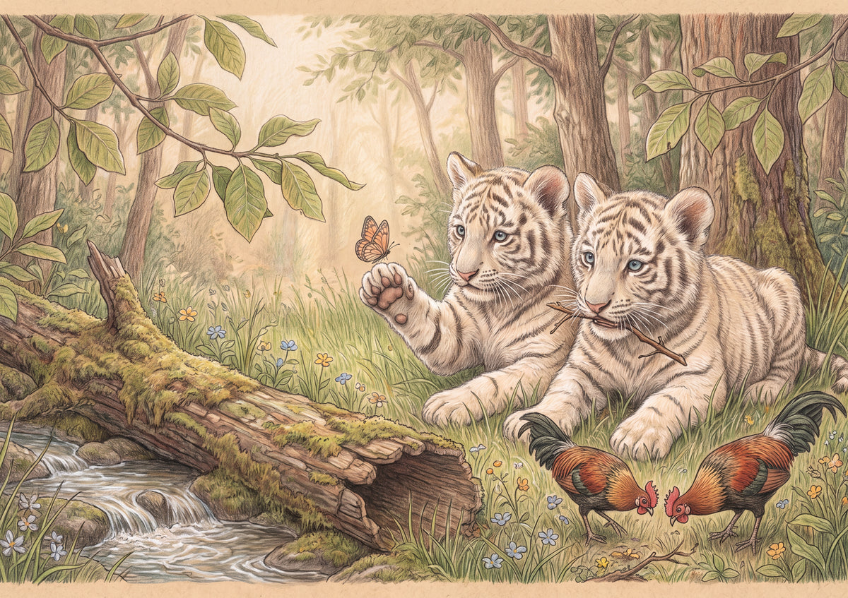 White Tiger Cubs jigsaw puzzle