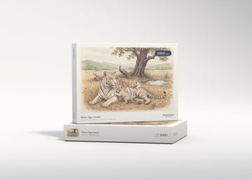 White Tiger Family jigsaw puzzle - gift box