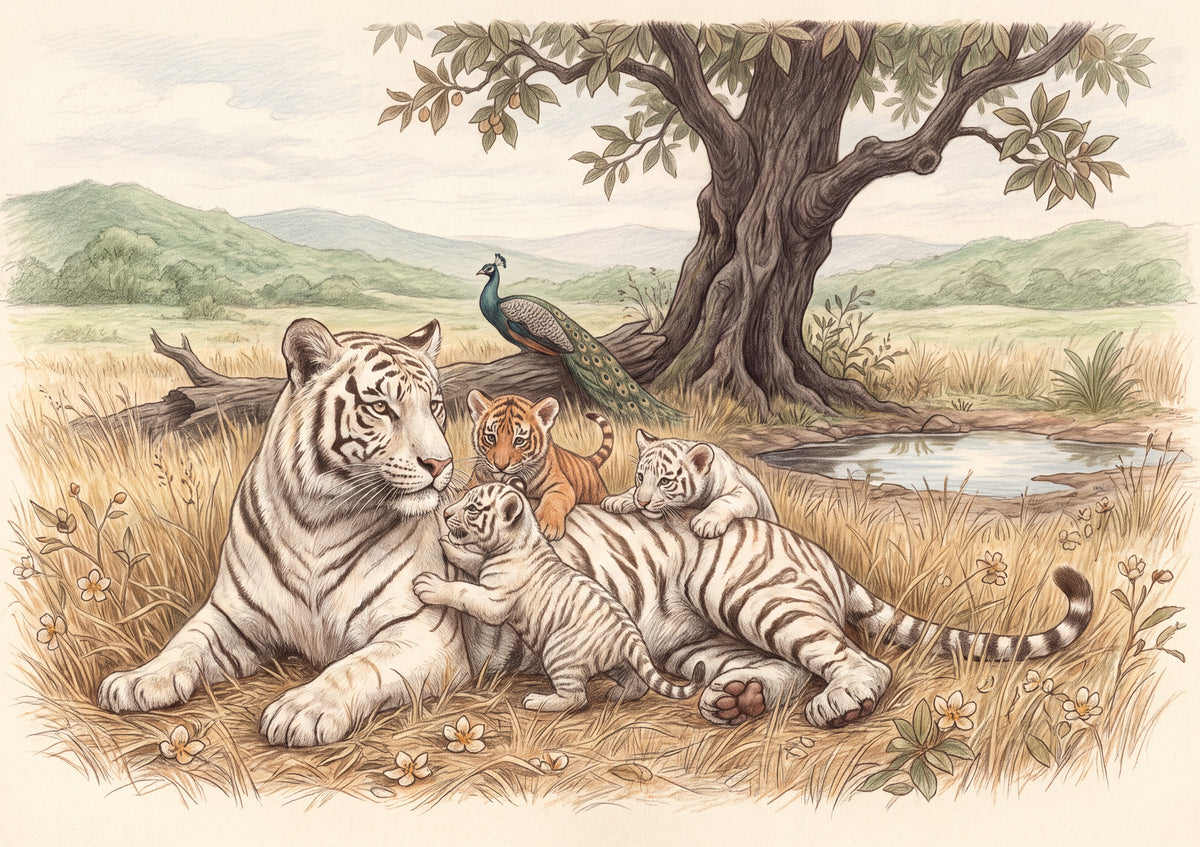 White Tiger Family jigsaw puzzle