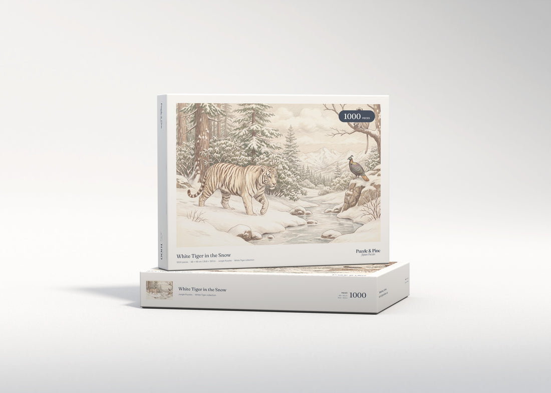 White Tiger in the Snow jigsaw puzzle - gift box