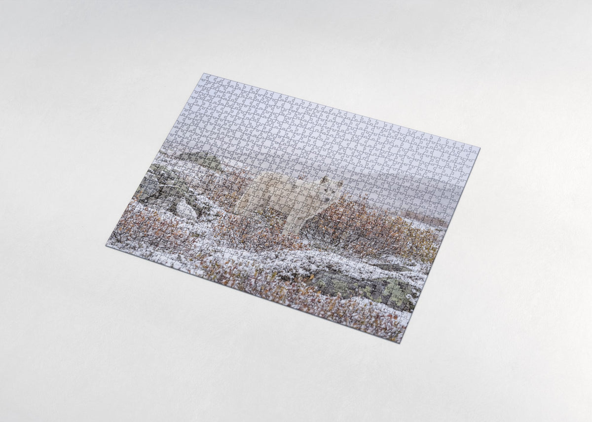 White Wolf in the Snowfall jigsaw puzzle - assembled puzzle