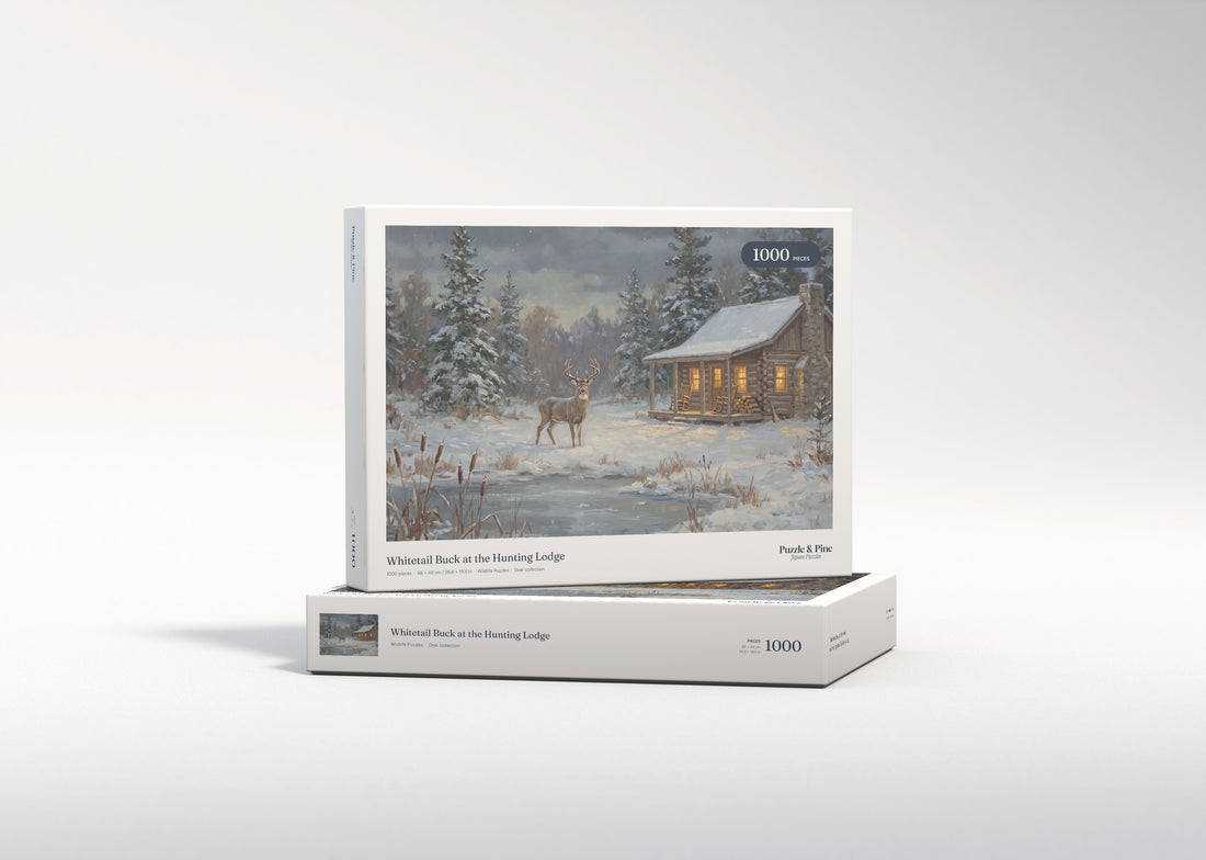 Whitetail Buck at the Hunting Lodge jigsaw puzzle - gift box