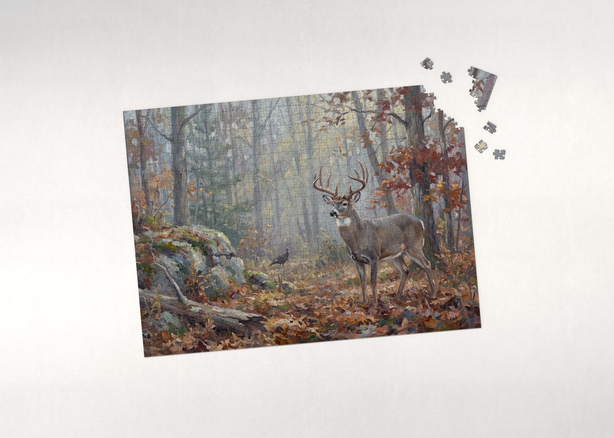 Whitetail Buck in the Autumn Forest jigsaw puzzle - puzzle with loose pieces