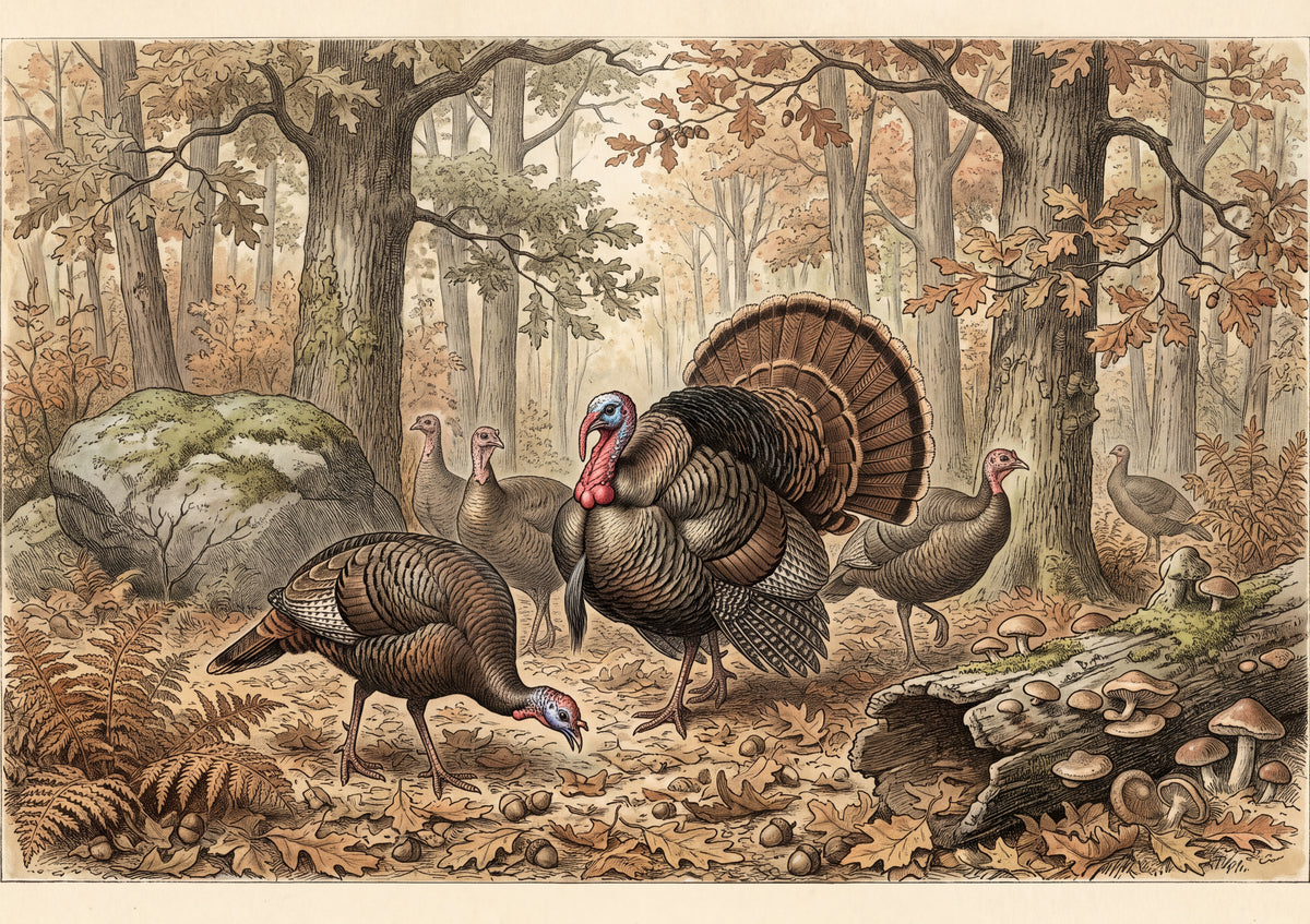 Wild Turkeys in the Autumn Woods jigsaw puzzle