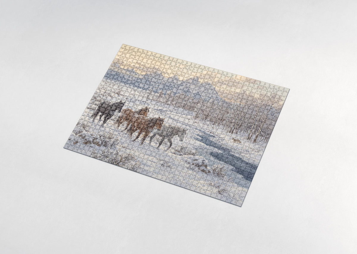 Winter Herd in the Snowfield jigsaw puzzle - assembled puzzle