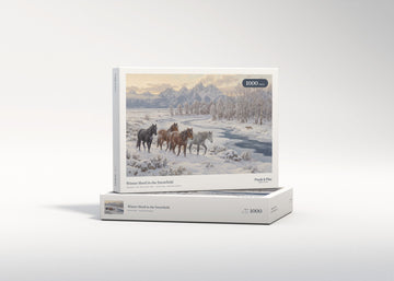 Winter Herd in the Snowfield jigsaw puzzle - gift box
