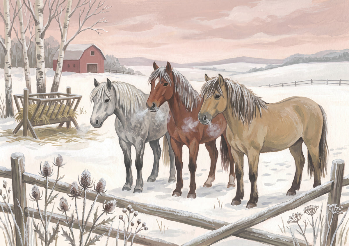 Winter Horses with Frosted Manes jigsaw puzzle