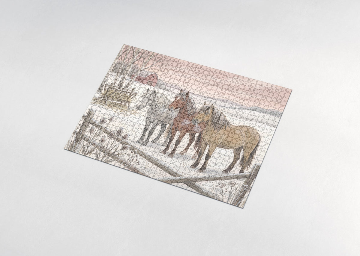 Winter Horses with Frosted Manes jigsaw puzzle - assembled puzzle