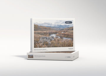 Wolf in the Autumn Meadow jigsaw puzzle - gift box