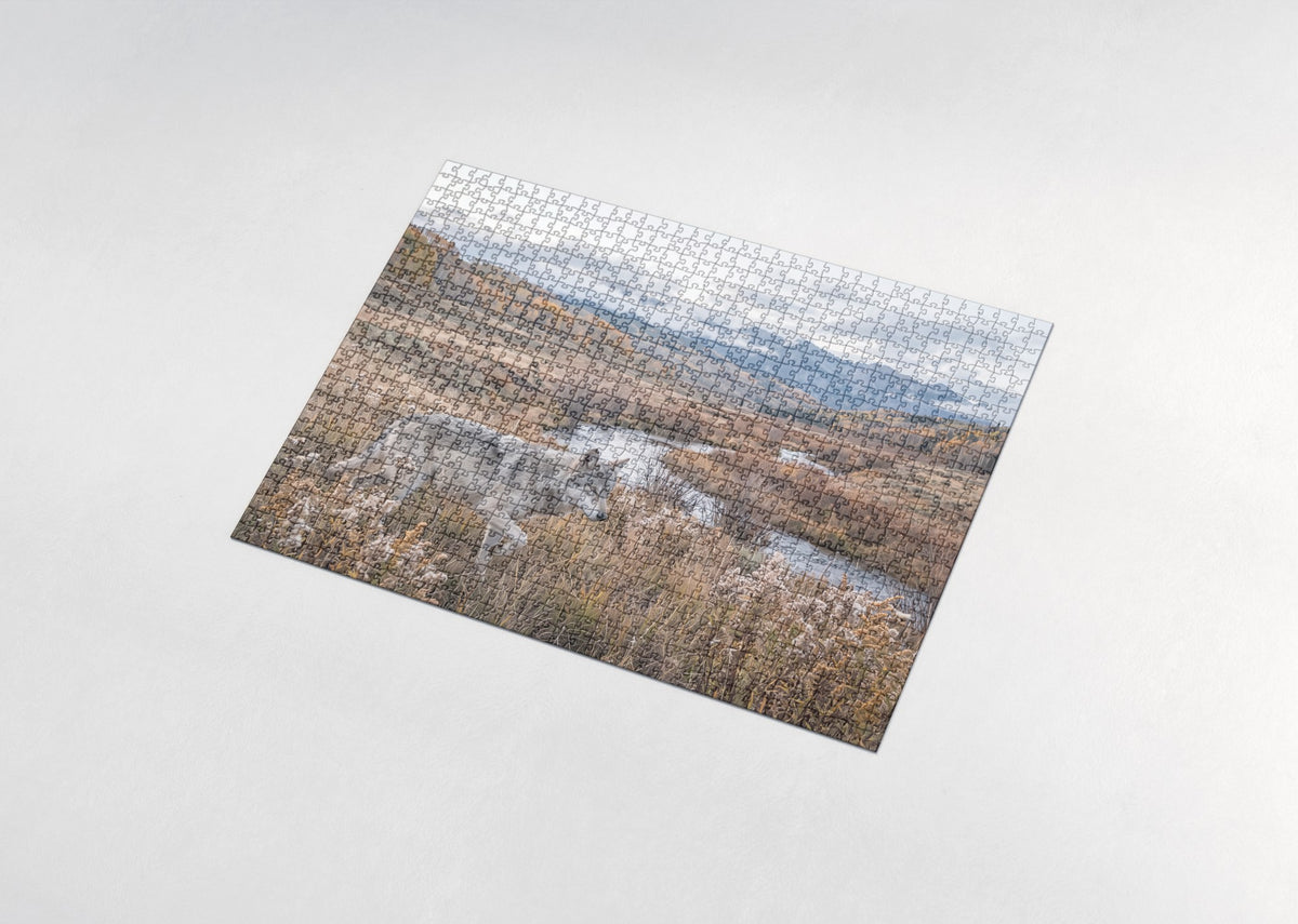 Wolf in the Autumn Meadow jigsaw puzzle - assembled puzzle