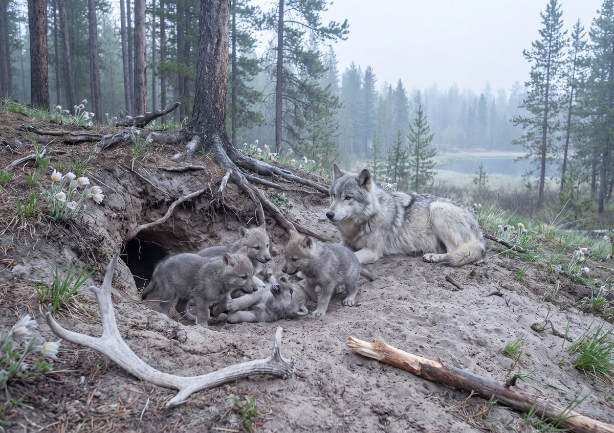 Wolf Pups at the Den jigsaw puzzle