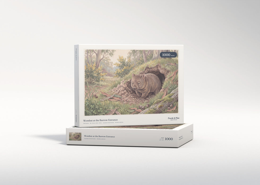 Wombat at the Burrow Entrance jigsaw puzzle - gift box