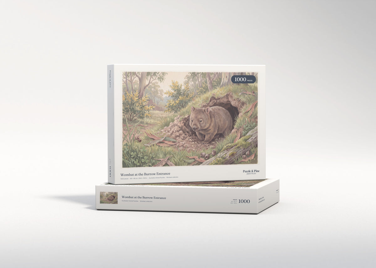 Wombat at the Burrow Entrance jigsaw puzzle - gift box