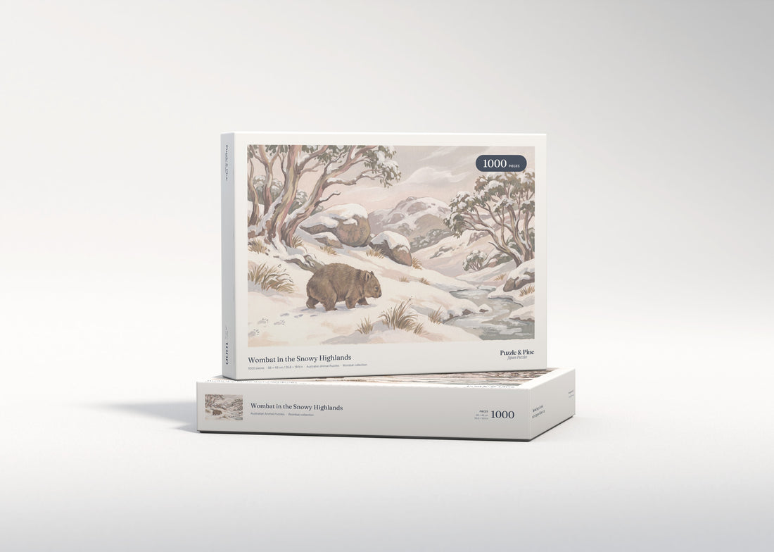 Wombat in the Snowy Highlands jigsaw puzzle - gift box
