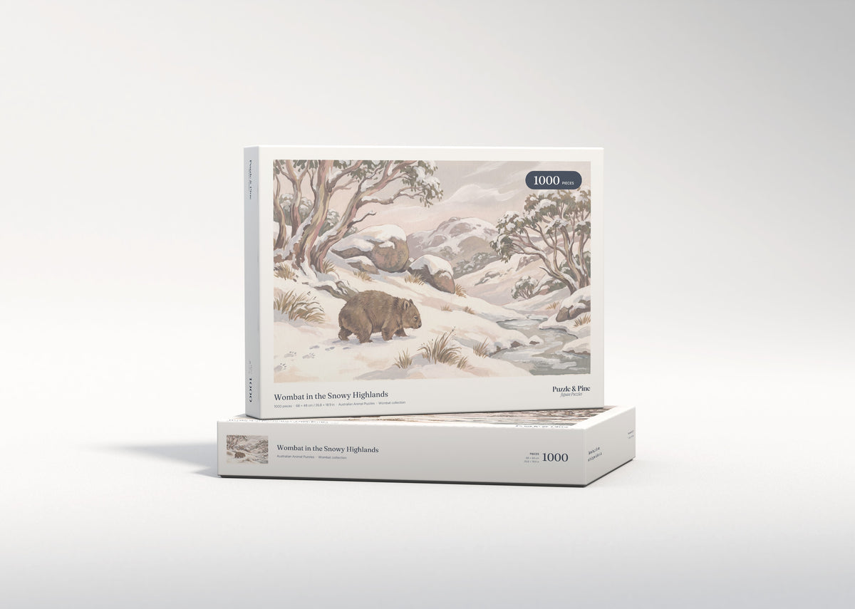 Wombat in the Snowy Highlands jigsaw puzzle - gift box