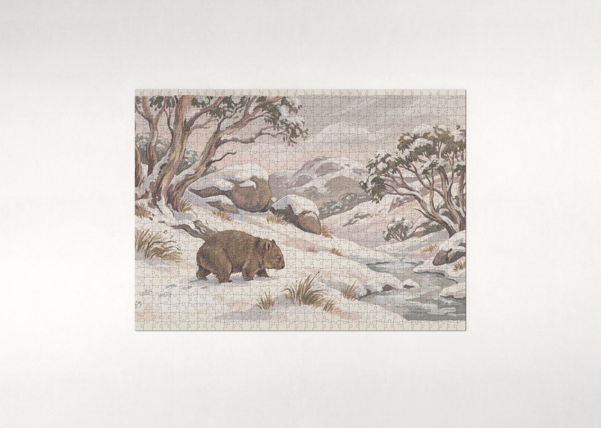 Wombat in the Snowy Highlands jigsaw puzzle - flat puzzle