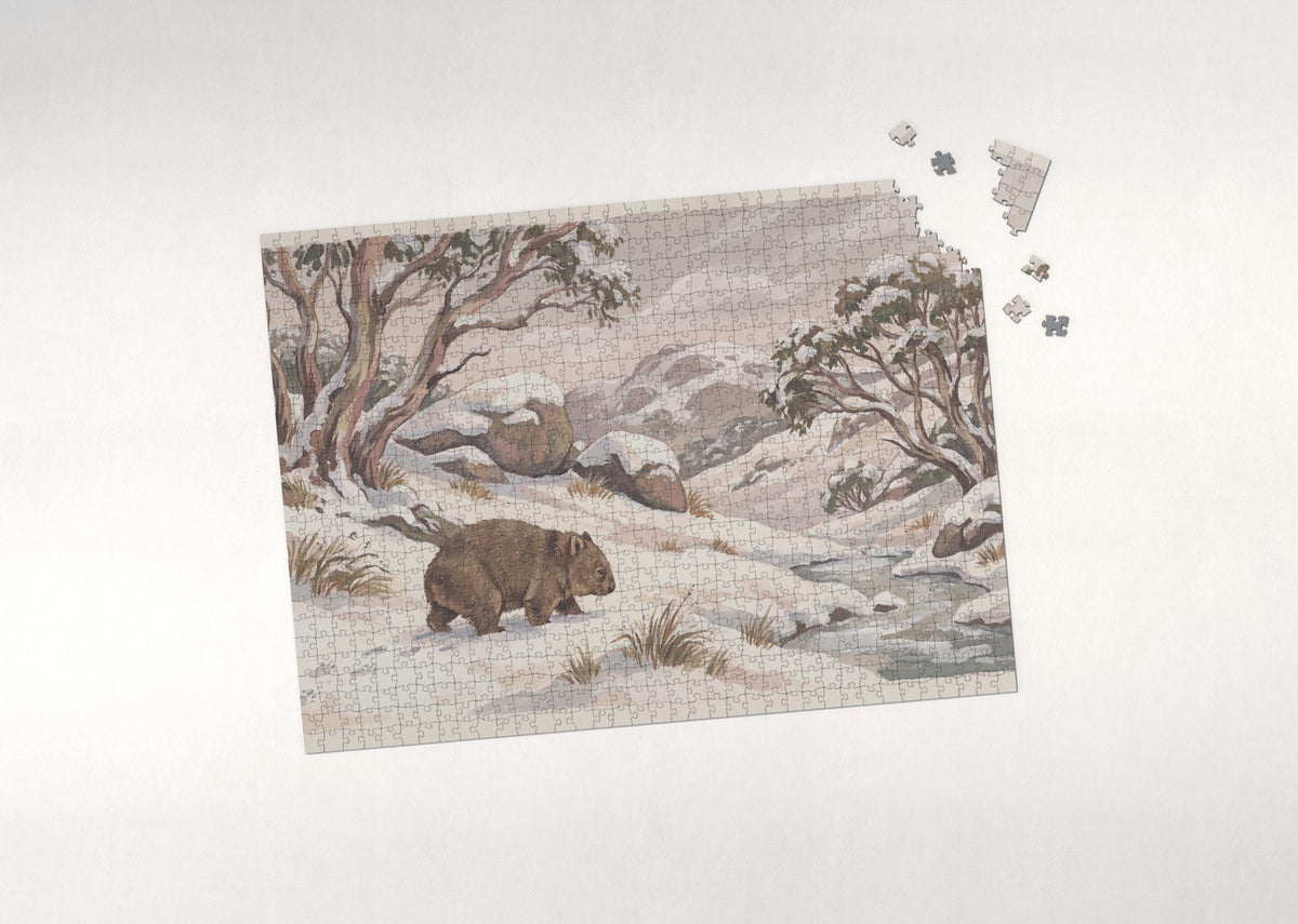 Wombat in the Snowy Highlands jigsaw puzzle - puzzle with loose pieces