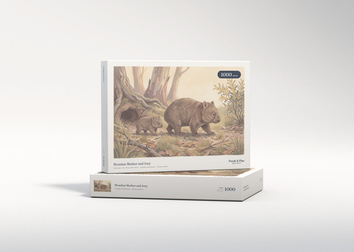 Wombat Mother and Joey jigsaw puzzle - gift box