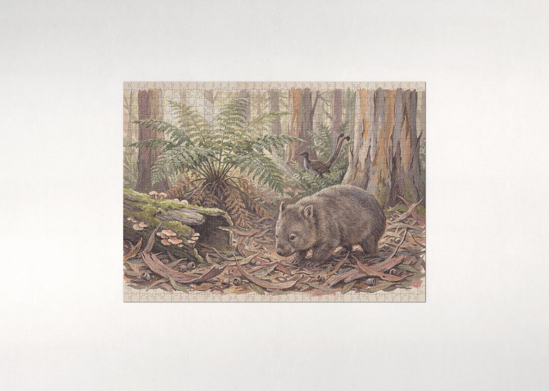 Wombat on the Forest Floor jigsaw puzzle - gift box