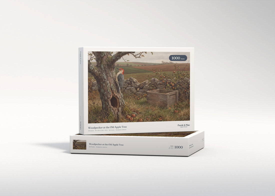 Woodpecker at the Old Apple Tree jigsaw puzzle - gift box