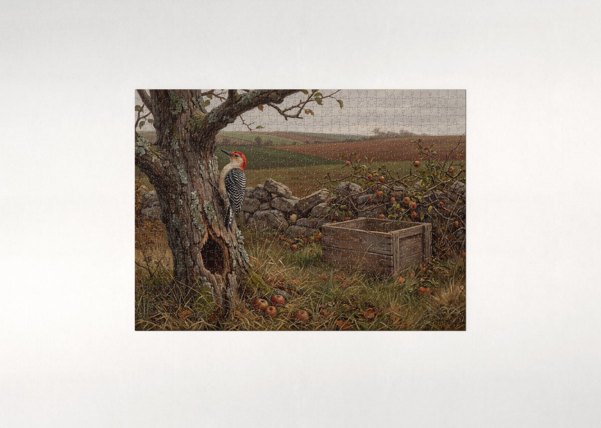 Woodpecker at the Old Apple Tree jigsaw puzzle - flat puzzle