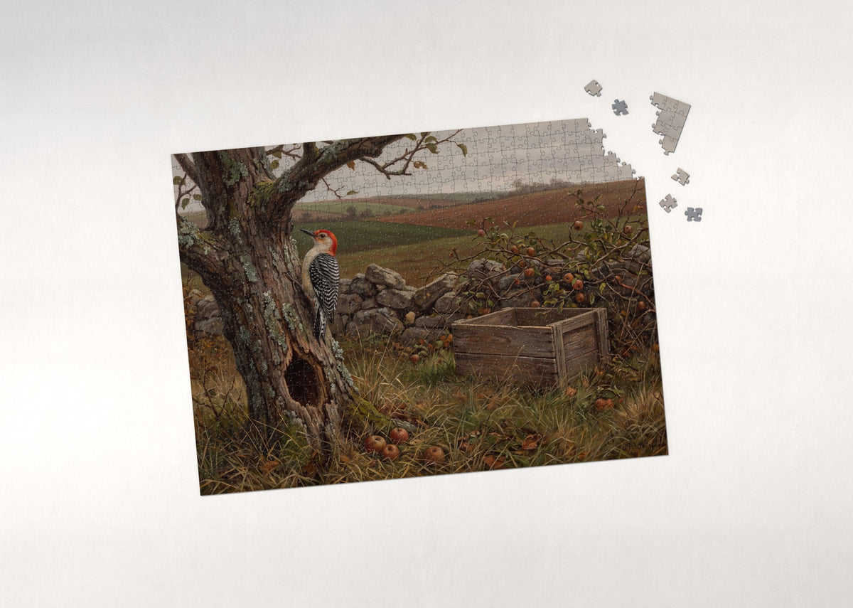 Woodpecker at the Old Apple Tree jigsaw puzzle - puzzle with loose pieces
