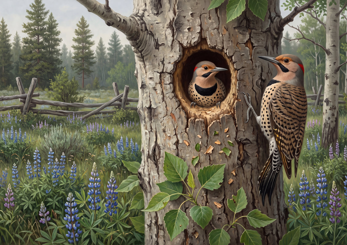 Woodpecker Pair at the Nest Hole jigsaw puzzle