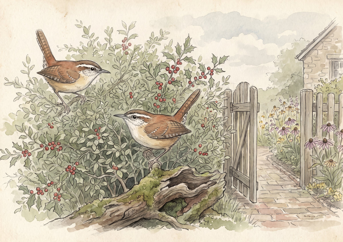 Wrens in the Garden Hedge jigsaw puzzle