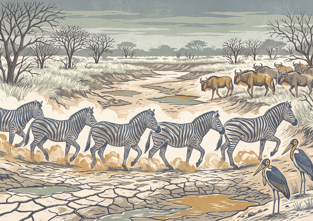 Zebras at the Dusty Crossing jigsaw puzzle